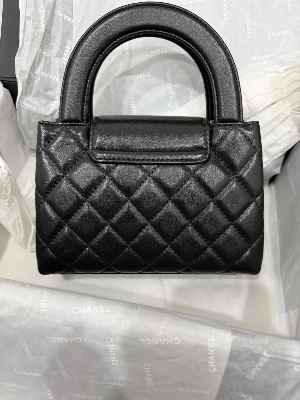 CHANEL Black Quilted nano Kelly
